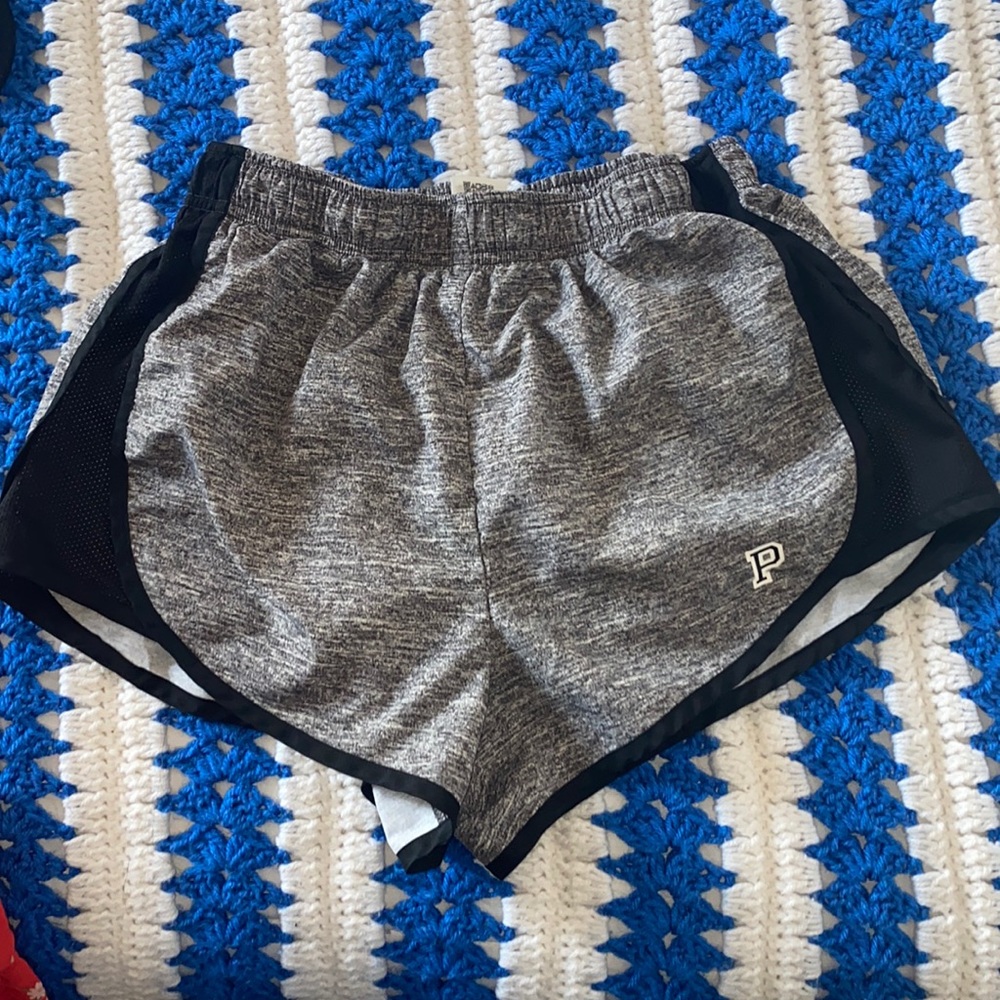 pink running shorts